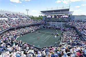 Professional tennis stadium courts